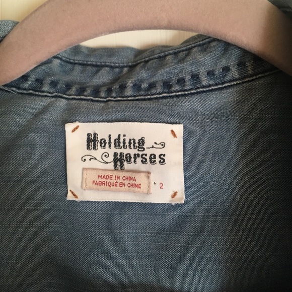 Anthropologie ombré Holding Horses denim shirt. - Picture 2 of 7